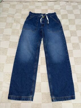 Vintage DKNY‎ Jeans Dark Wash Drawstring Denim Pants Made in US size 6